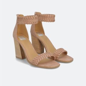 Braided Tan Block Heel Sandals - Cecely Heel